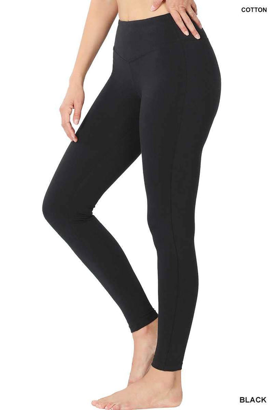 Zenana On Your Mark Full Size High Waisted Active Leggings in Deep