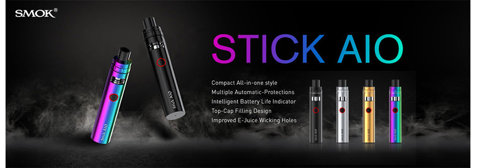 SMOK Stick AIO Kit - 1600mAh, Black & Gold & Rainbow