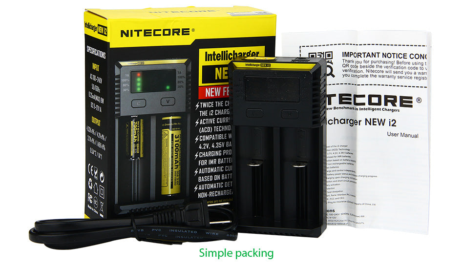 Nitecore Intellicharger New I2 Li-ion / NiMH Battery 2-slot Charger