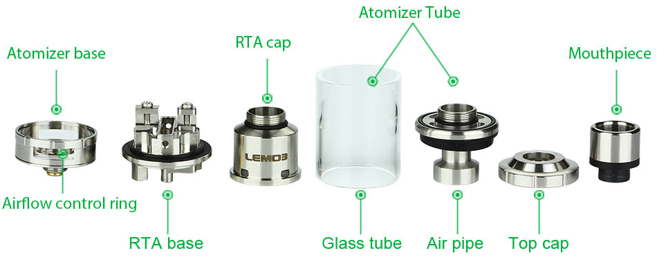 Eleaf Lemo 3 Atomizer With RTA Base - 4ml, Silver