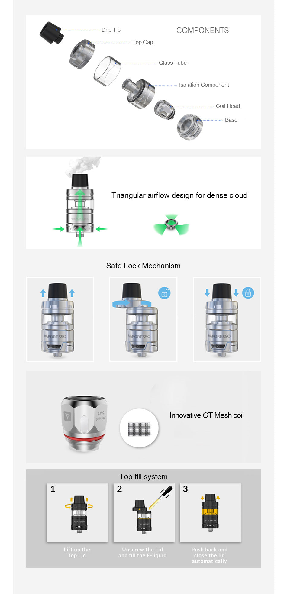 Vaporesso Cascade Mini Subohm Tank 3.5ml/2ml