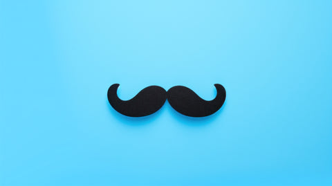 moustache on blue background