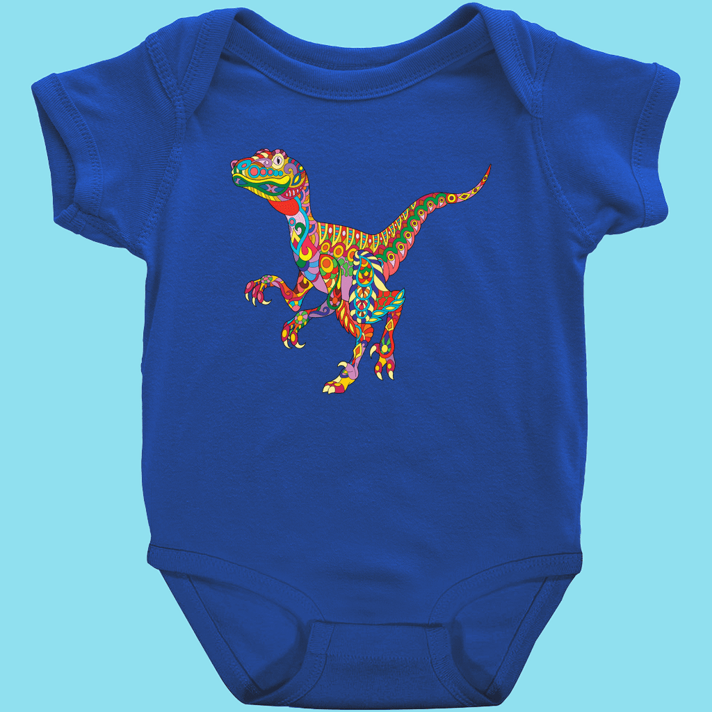 Toddler Velociraptor Zentangle Onesie | Jurassic Studio