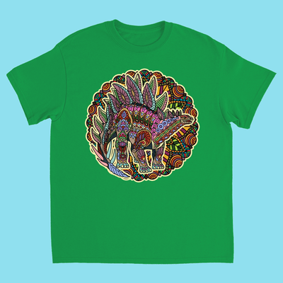 Kids Stegosaurus Mandala T-Shirt