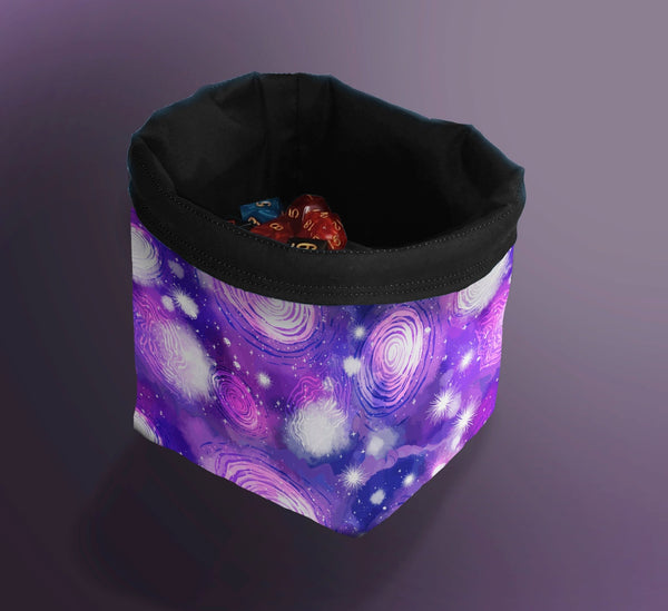 Printed Dice Bag- Purple Galaxy Stars 0
