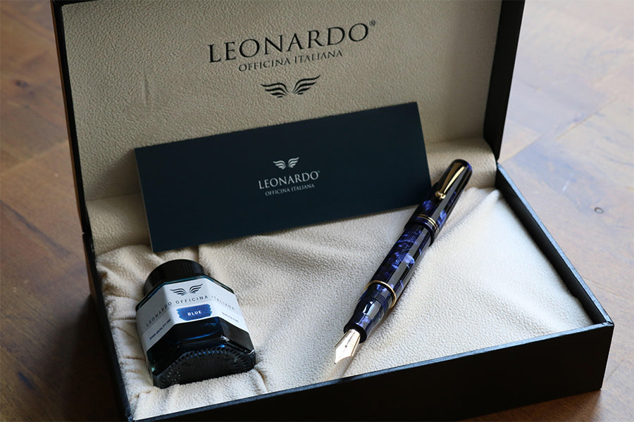 [Limited Quantity] Official [Japan Sole Agent] Leonardo Officina Italiana Moment Zero Marble Blue Fountain Pen