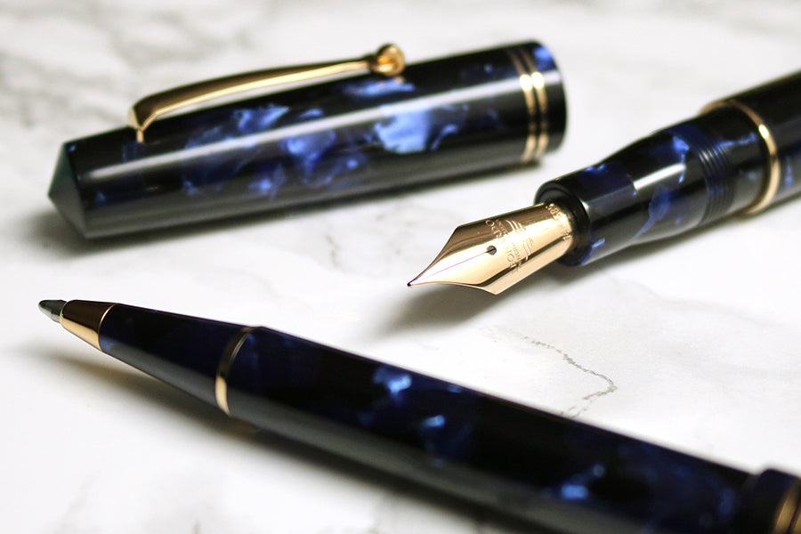 [Limited Quantity] Official [Japan Sole Agent] Leonardo Officina Italiana Moment Zero Marble Blue Fountain Pen Ballpoint Pen