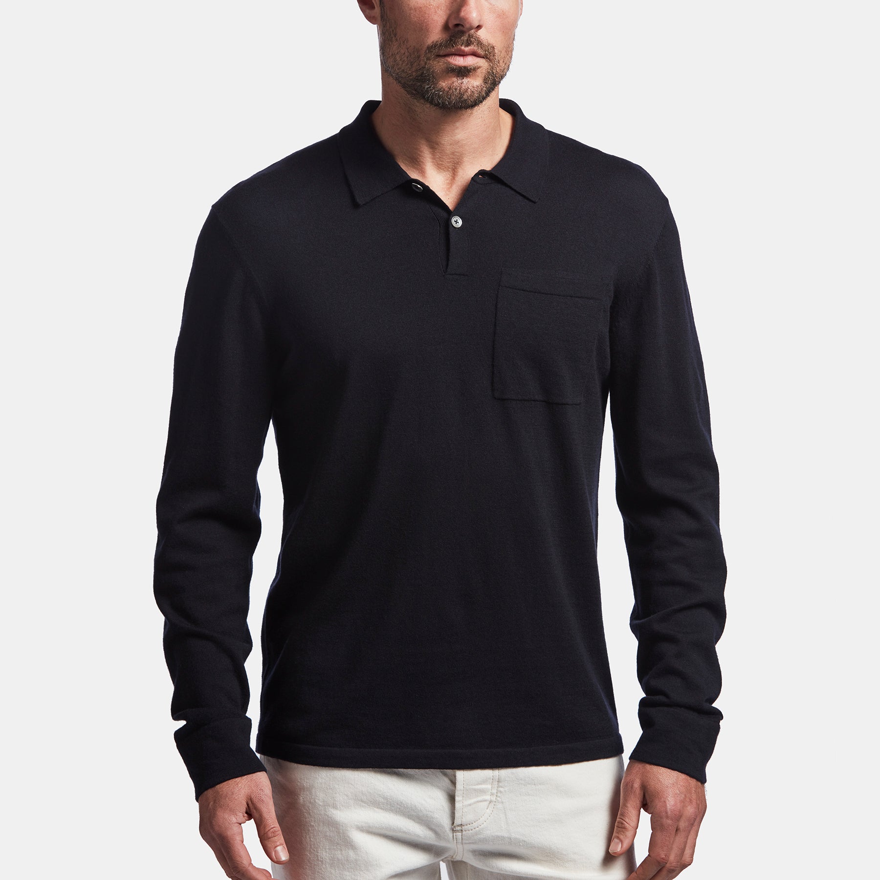 all saints men's long sleeve polo