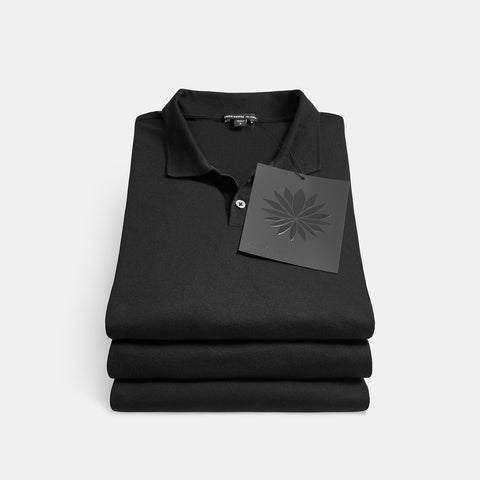 3 Pack Sueded Jersey Polo - Black | James Perse Los Angeles