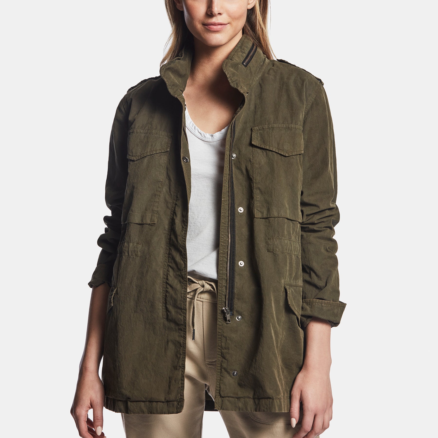 James Perse Military Cardigan Jacket In Leaf | ModeSens