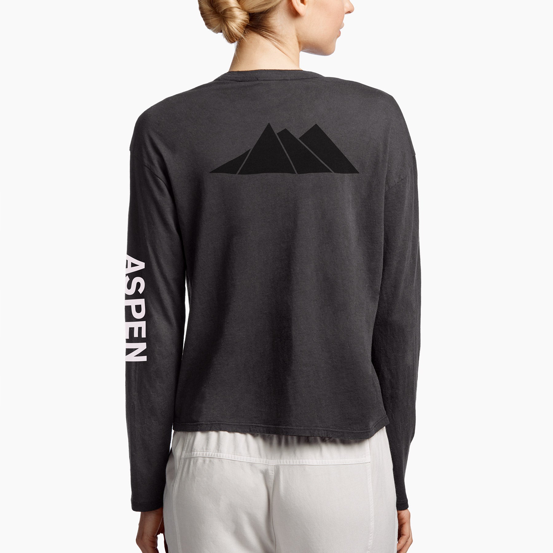 Aspen Mountain Graphic Tee in Carbon | James Perse Los Angeles