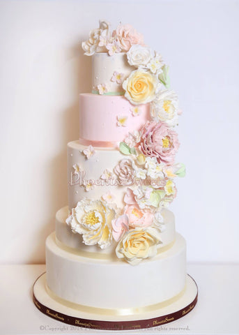 Phoenix Sweets Sugar Flower Wedding Cake