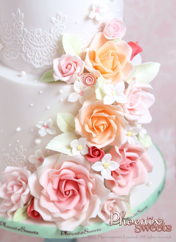 Phoenix Sweets Sugar Flower Wedding Cake