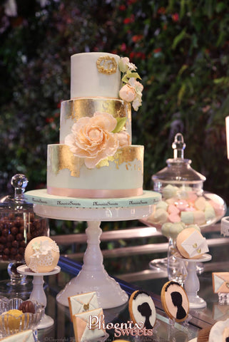 Phoenix Sweets - Wedding Cake Gold Splash Elegant Hong Kong