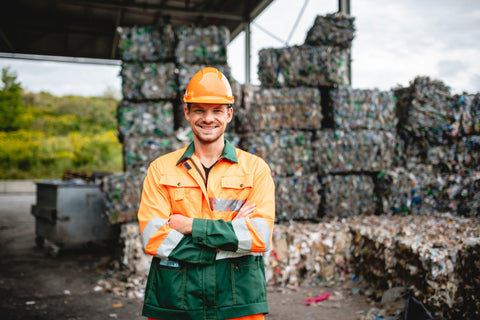 Worker at recycling facility 