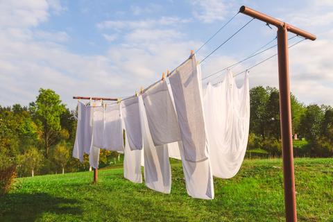 bamboo sheets on clothes line