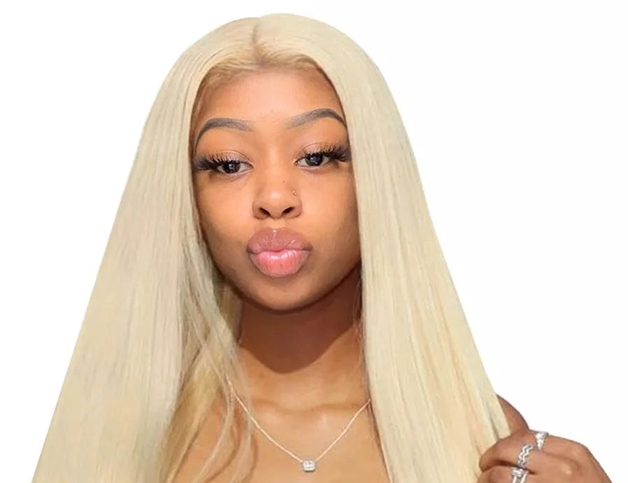 Brazilian Straight 613 Lace Front Wig. 150% Density. 13x4 Straight Honey Blonde Lace Front Human Hair Wig For Women.