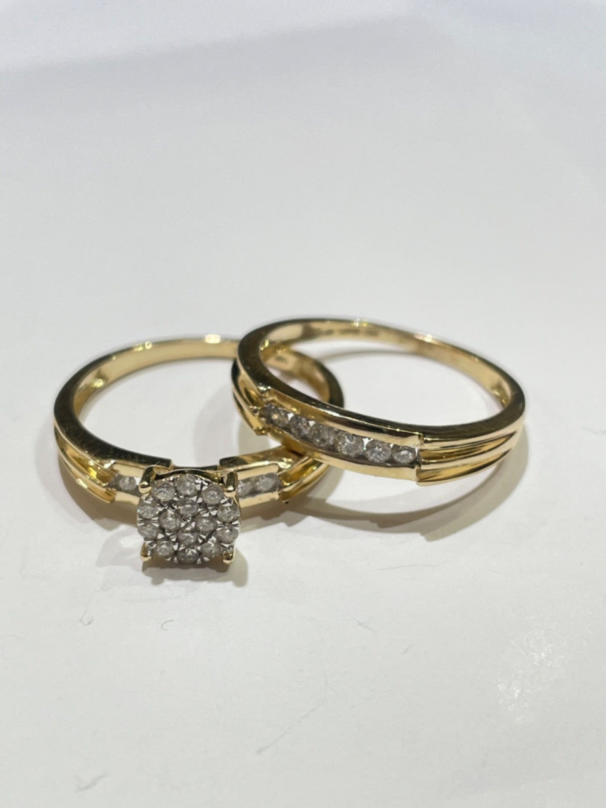 14K Yellow Gold Bridal Set with Diamond - Delson Jewelry