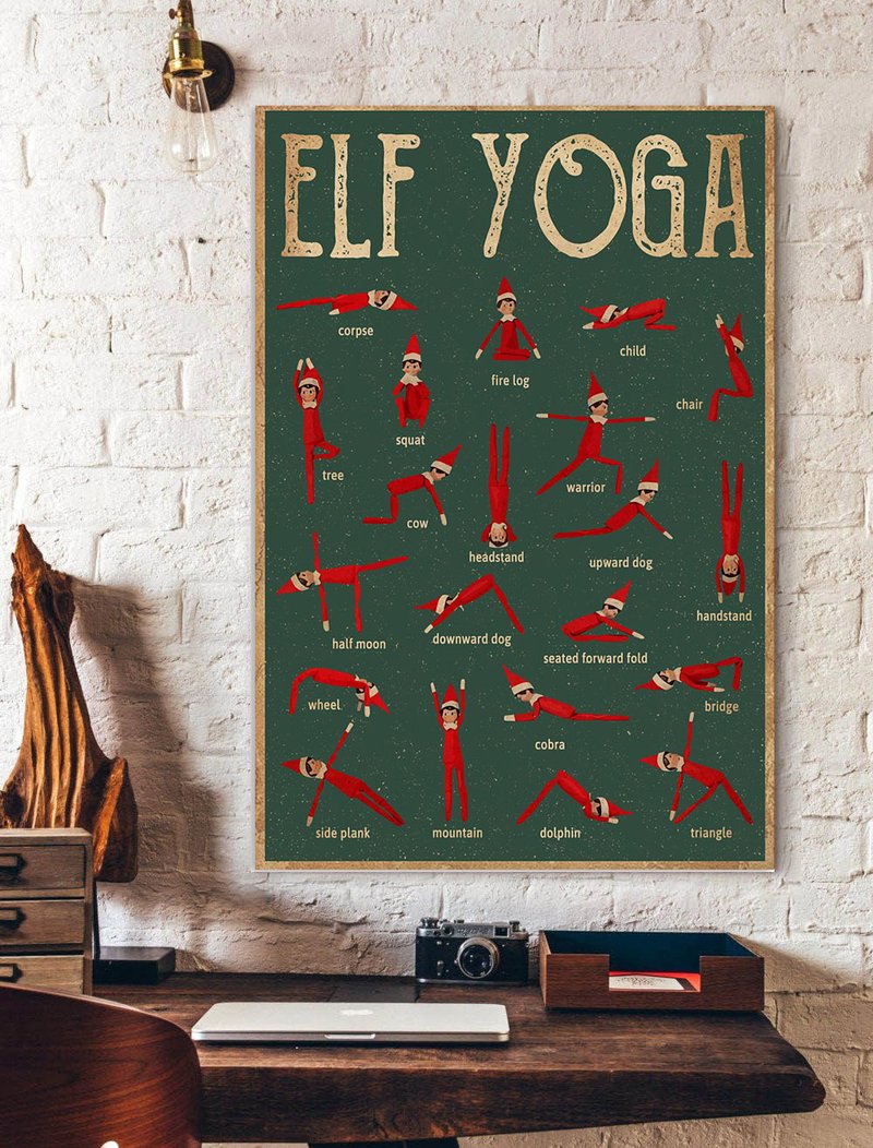 chrismas-elf-yoga-poster-yoga-training-room-poster-lifegifts