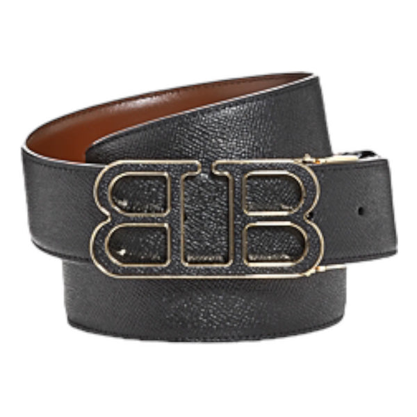 BALLY - Mirror B Buckle Fabric & Leather Reversible Belt - 42W