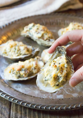 Three-Cheese Baked Oysters Courtesy of A Spicy Perspective