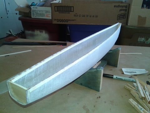 Adding wood to fiberglass hull of RC yacht