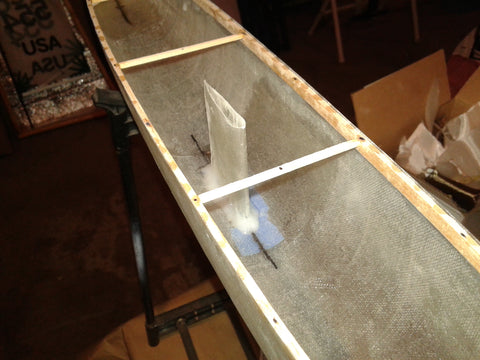 Fiberglassing boat keel of RC yacht