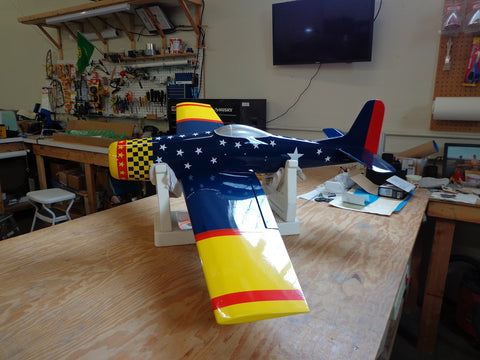 Painted RC fiberglass mustang airplane 