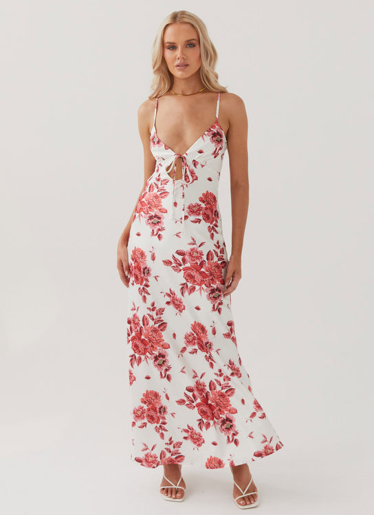 Lara Satin Maxi Dress - Hazel Bloom