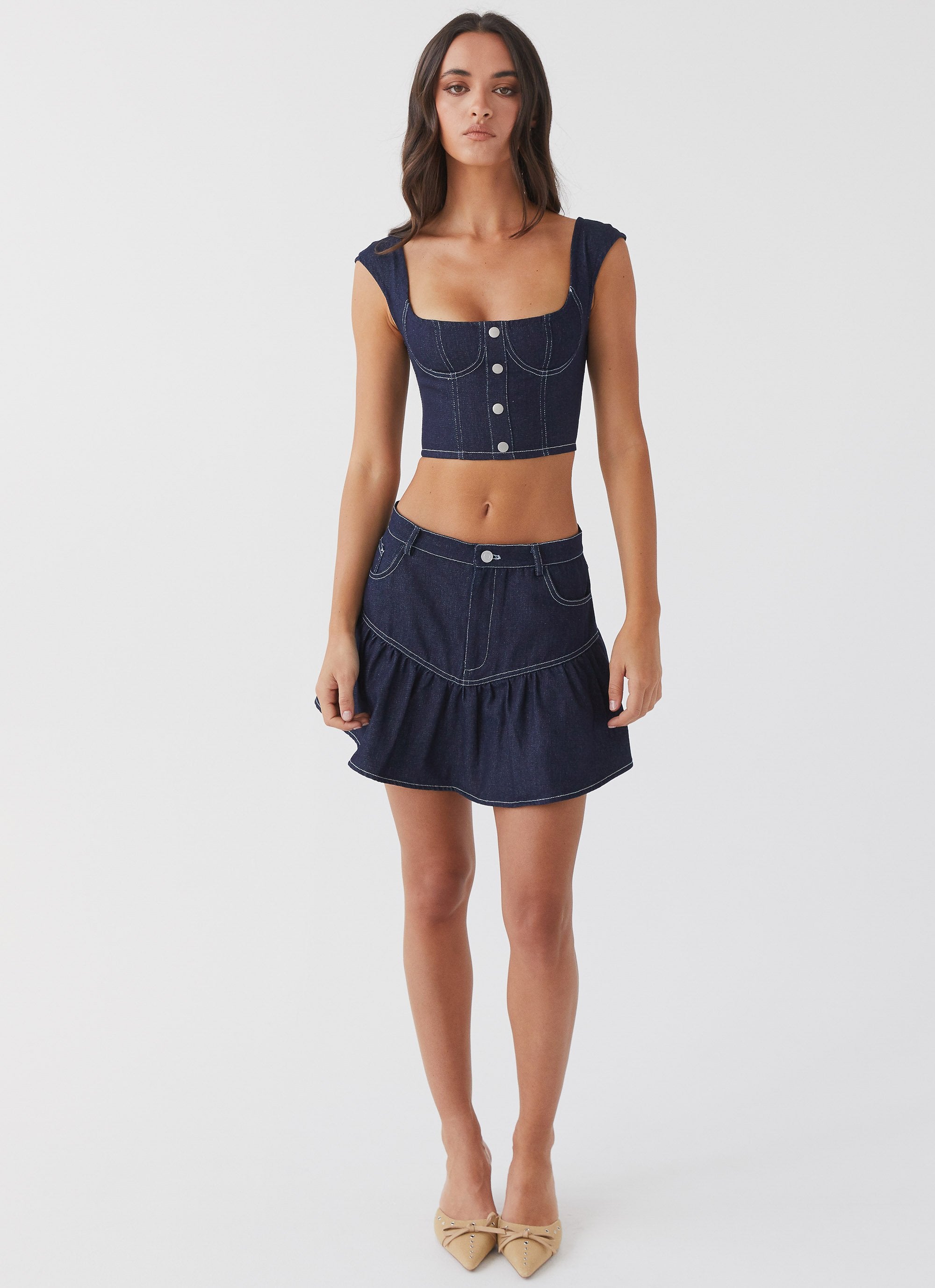 Image of Marielle Denim Mini Skirt - Indigo