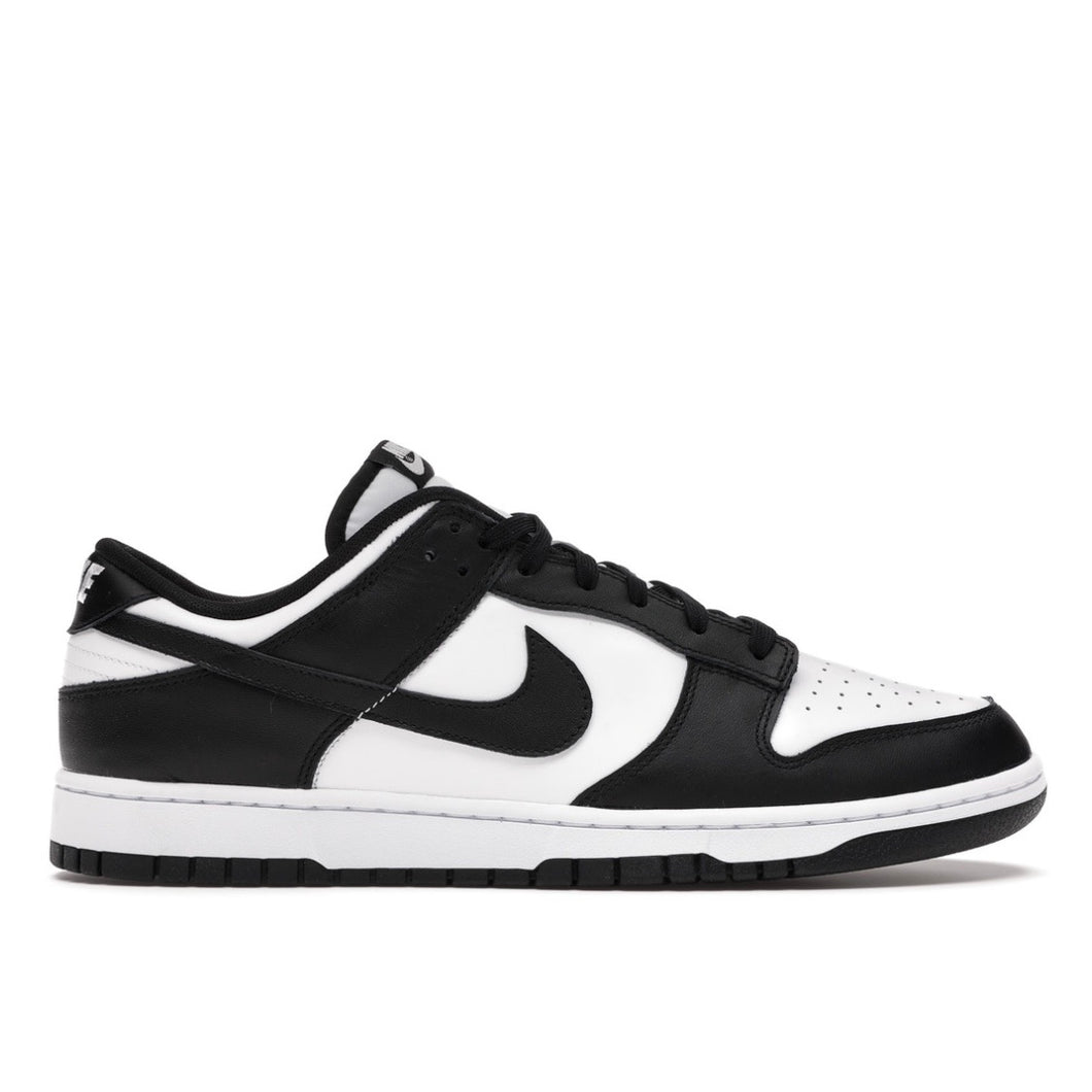 black and white retro low dunks