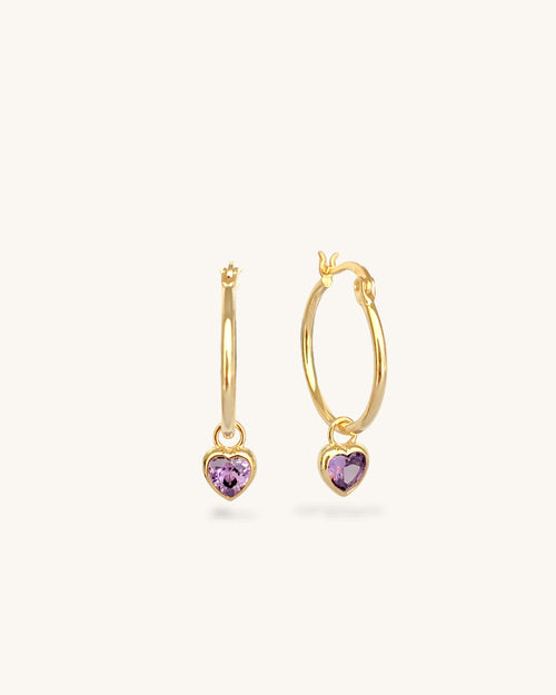 dainty dangle Hoop earrings with crystal