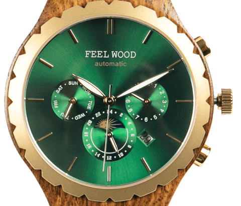 Esfera reloj de madera automático Green Infinity