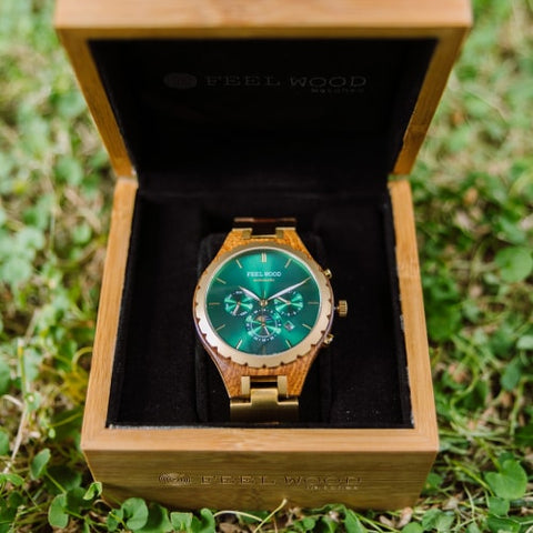 Packaging reloj de madera automático Green Infinity