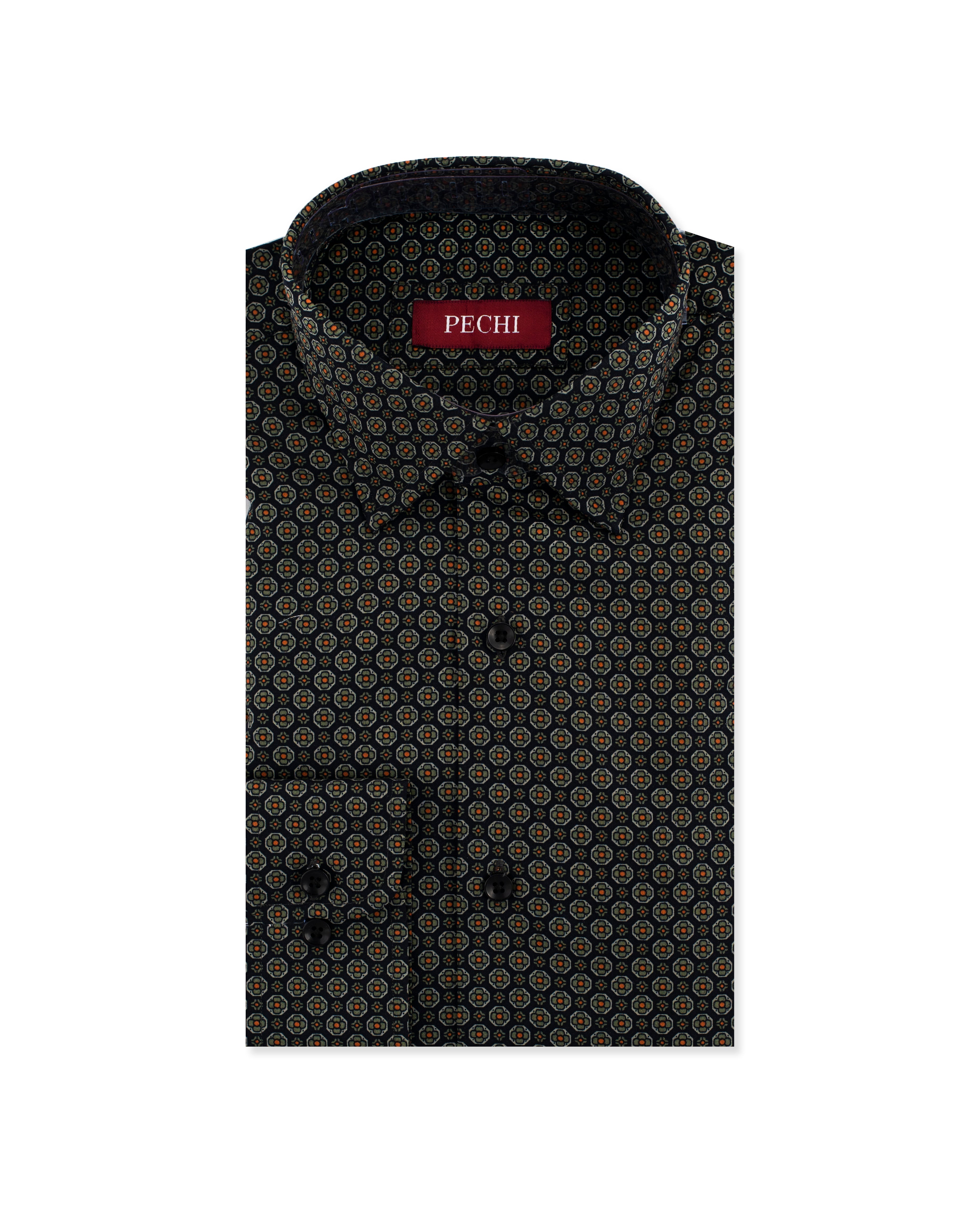 Black Motif Print Shirt – Pechi