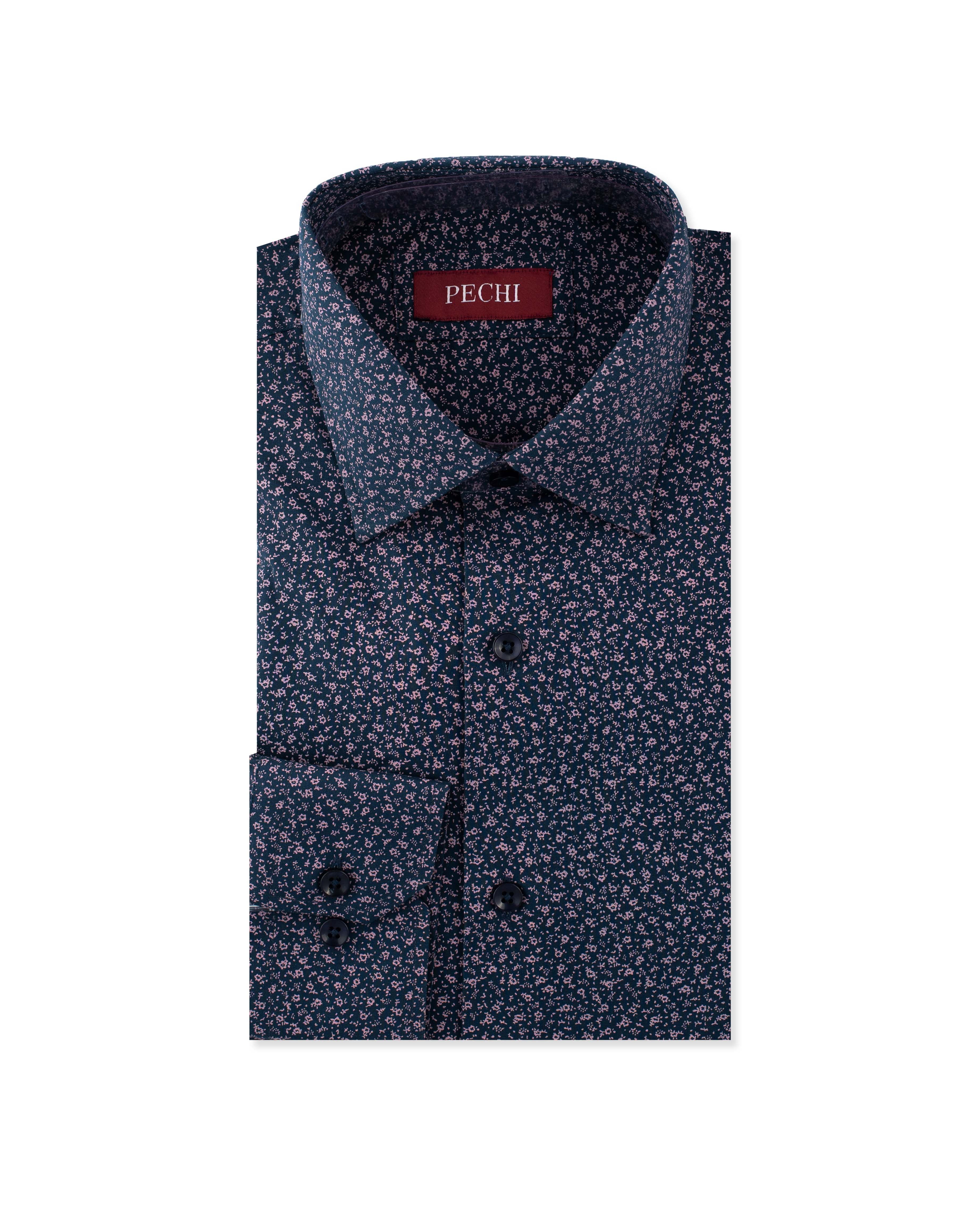 Navy Micro Print Shirt – Pechi