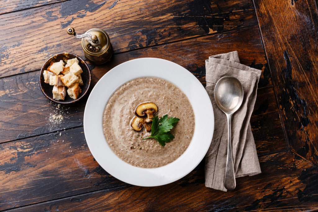 Garlic Mushroom Soup with Traditional Tonic Nourishing Collagen