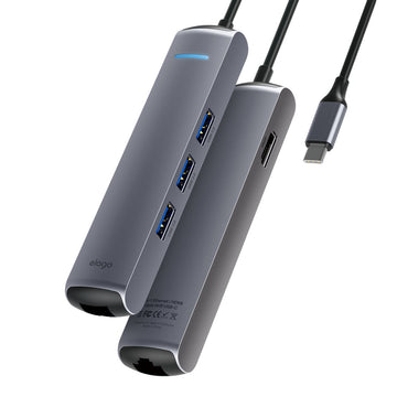 Hub USB C 6 en 1 Thredo - USB C, USB 3.0, lecteur de carte SD/TF