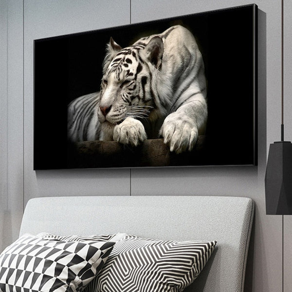 African Large Lion leopard Animals Face Canvas Paintings  Wall Art Posters And Prints Animals Lions Art Pictures For Living Room