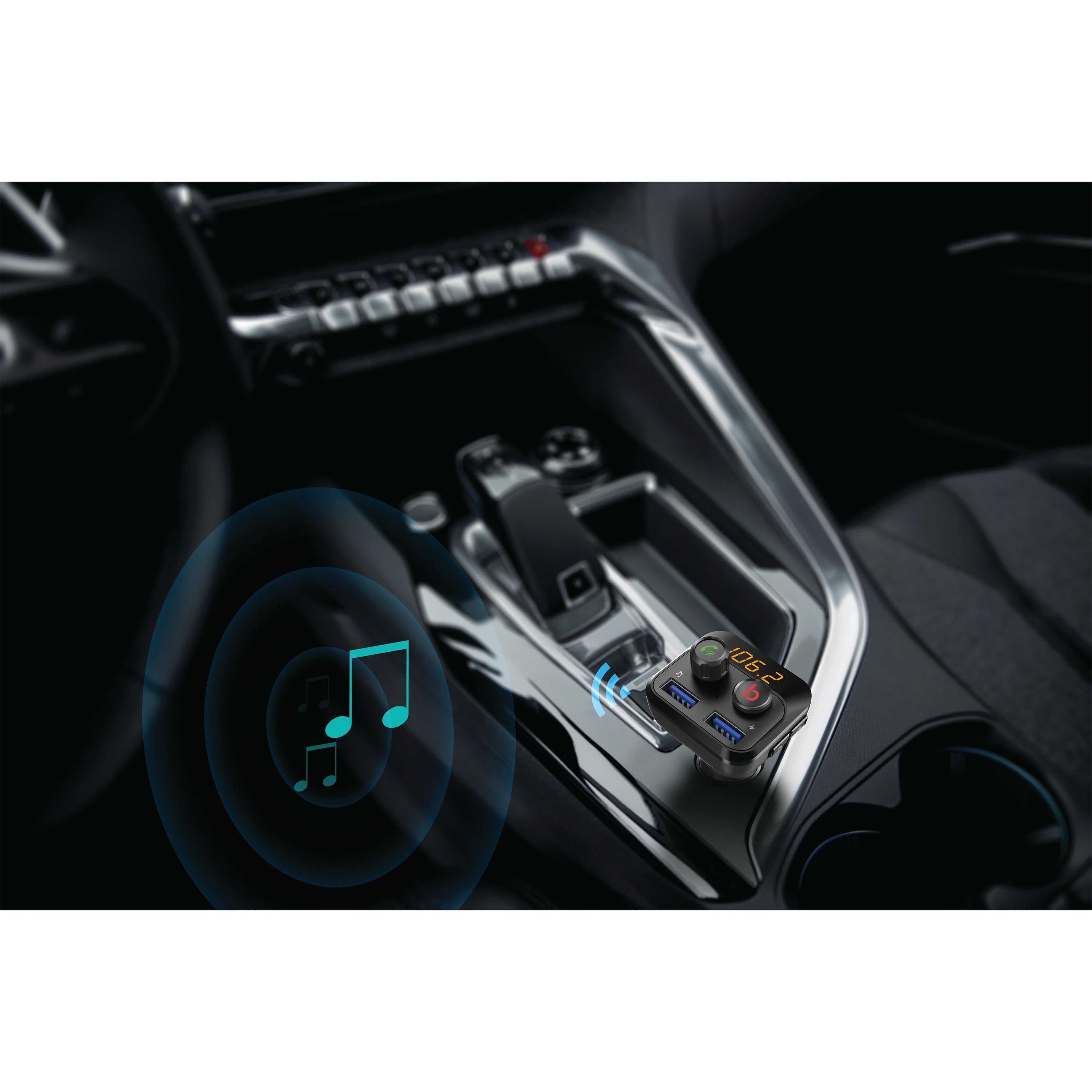 BT22 FM Transmitter Cars With Wireless Charging With Bluetooth