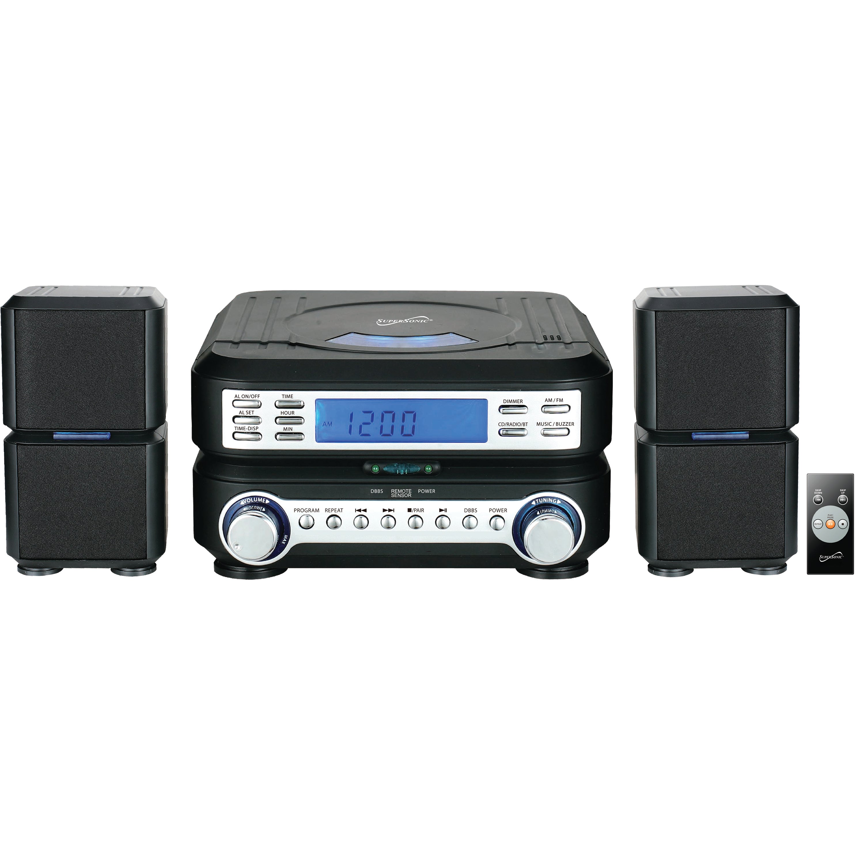 Portable Micro System with Bluetooth®, CD Player, AUX Input & AM/FM Ra –  Supersonic Inc