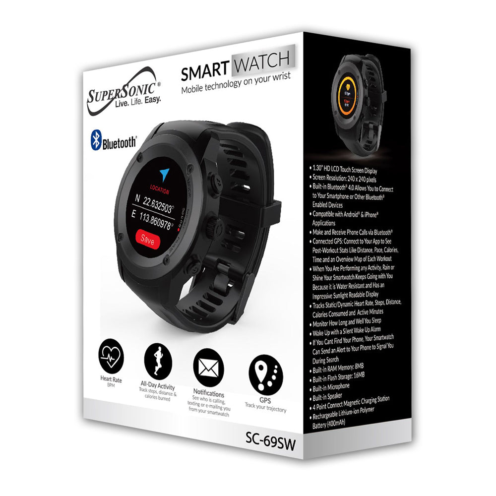  Supersonic - Bluetooth Smart Watch (SC-81SW) : Electronics