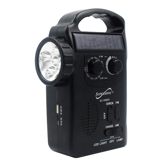 Supersonic Radio despertador dual SC-383U con puerto de carga USB