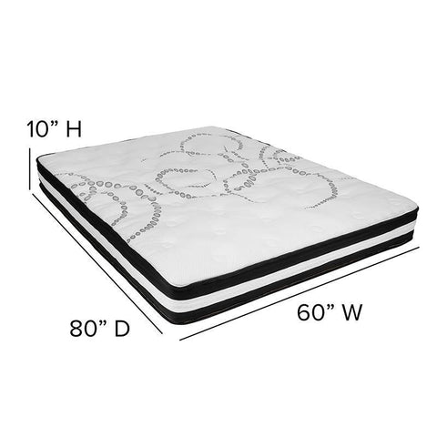 Capri Comfortable Sleep 10 Inch CertiPUR-US Certified Foam Pocket Spring Mattress & 3 inch Gel Memory Foam Topper Bundle - Home Supply Guru