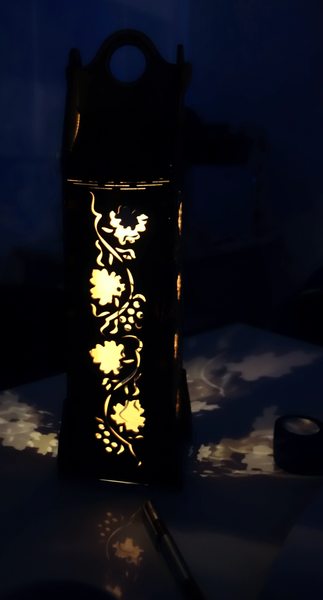 Weinbox Holz mit LED Beleuchtung - Weinreben