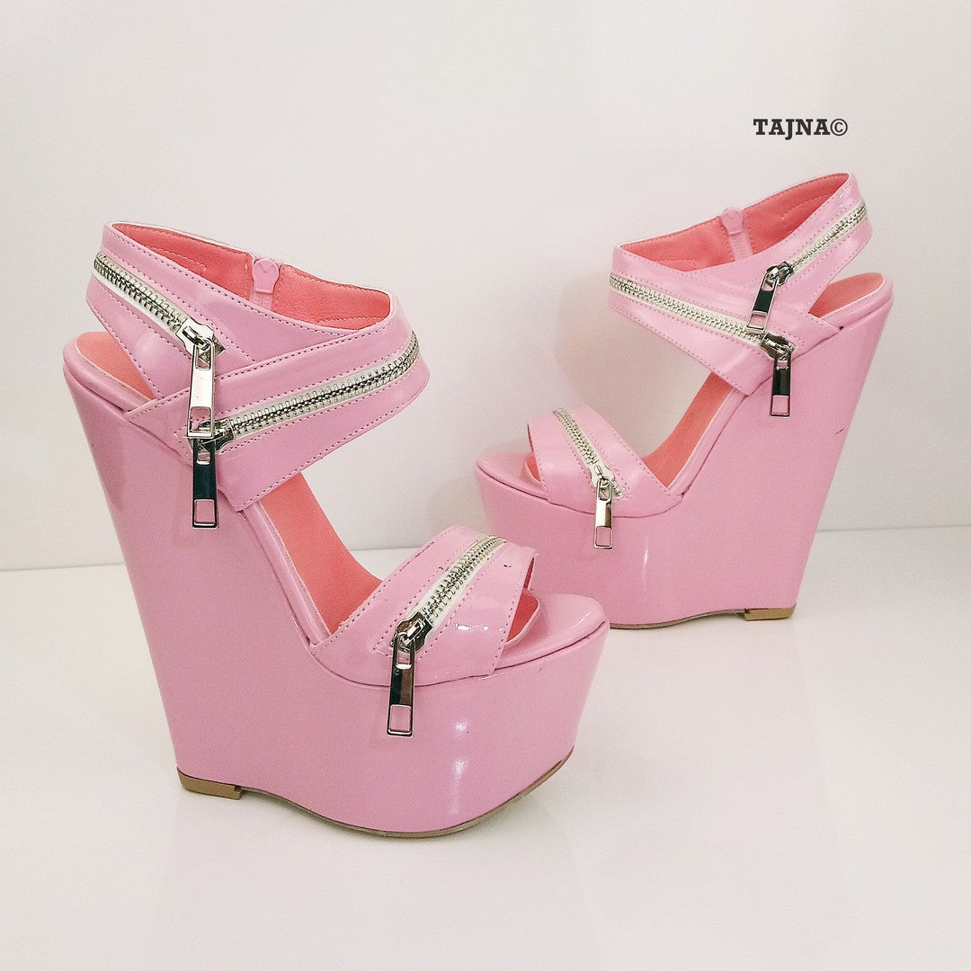 Pink High Heeled Wedge Sandal – Therapie Boutique