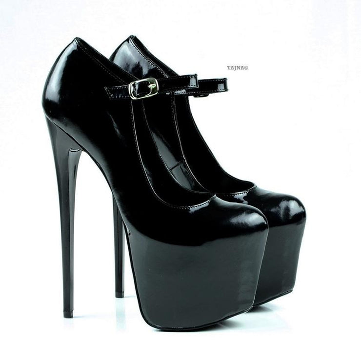 Black Patent Modern Mary Jane Platforms | Tajna Shoes