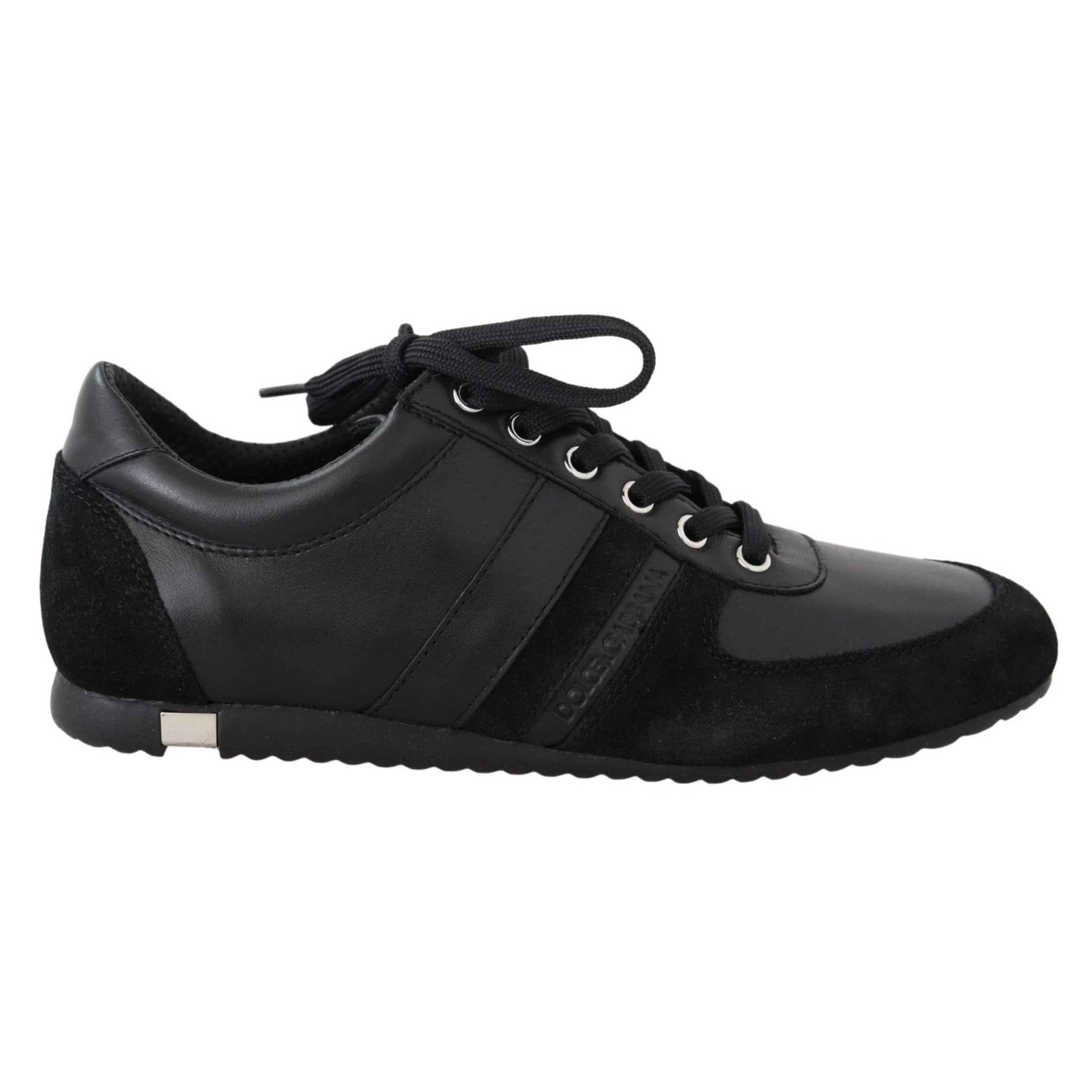 Dolce & Gabbana Black Logo Leather Casual Sneakers Shoes – Paris Deluxe