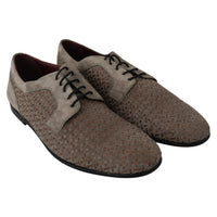 Dolce & Gabbana Brown Leather Suede Derby Formal Shoes - Paris Deluxe
