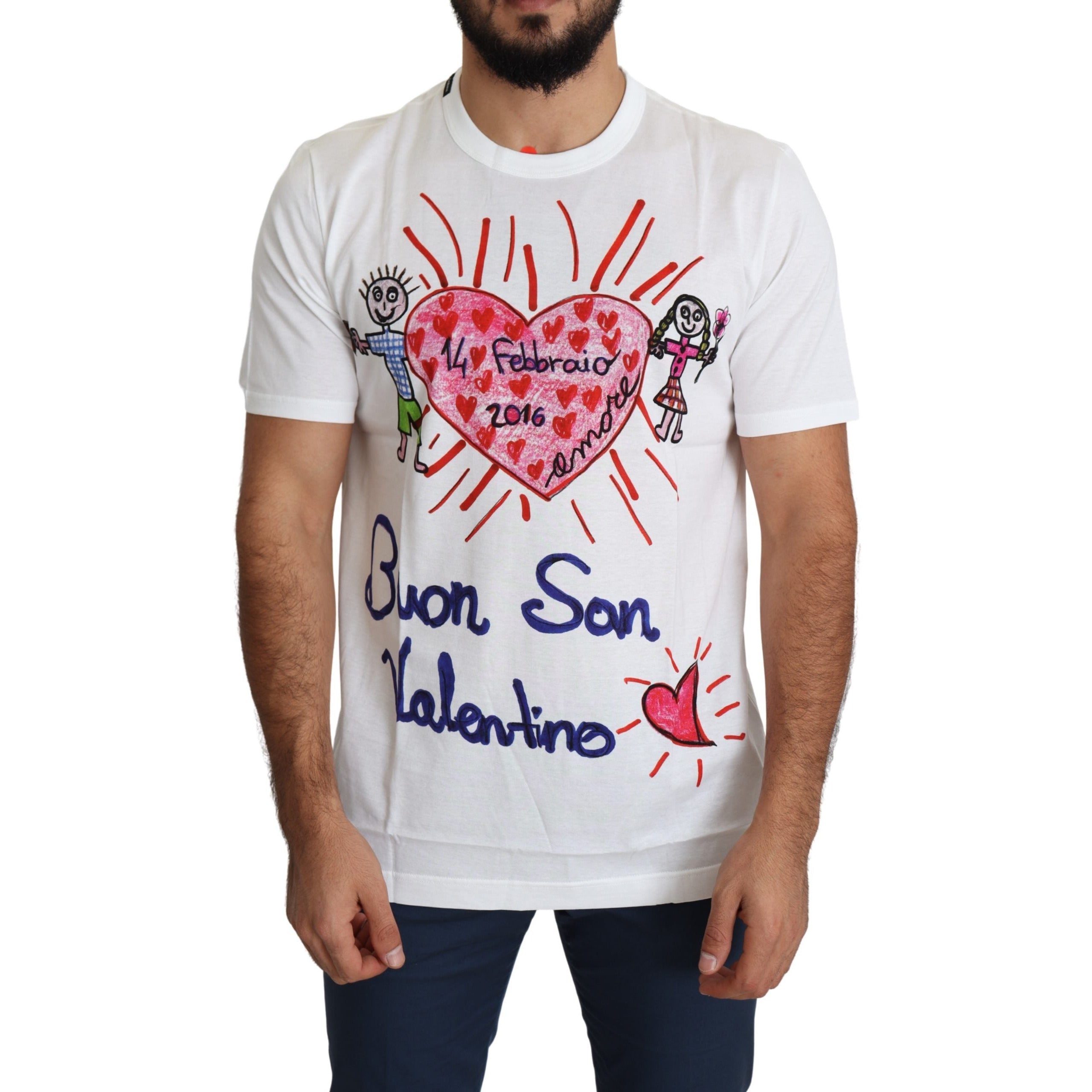 Dolce & Gabbana White Saint Valentine Hearts Print Men T-shirt – Paris  Deluxe